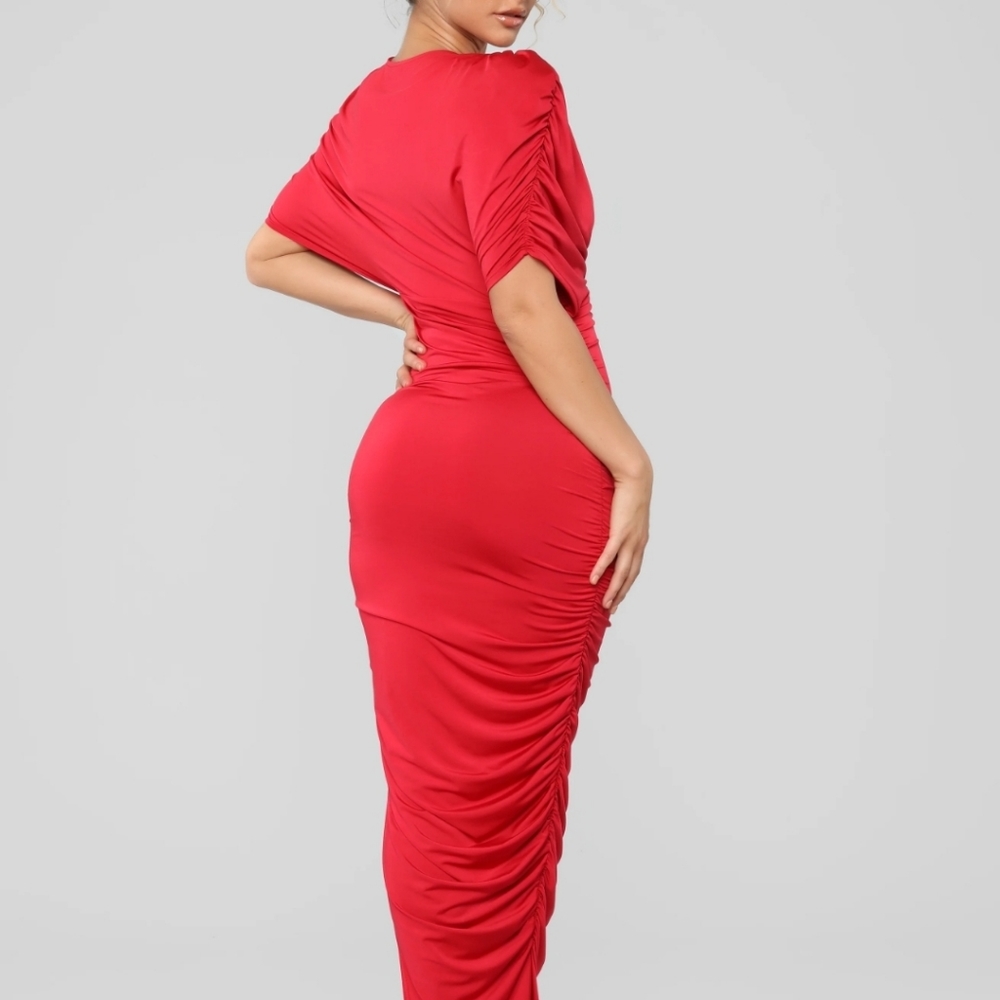 Red maxi dress